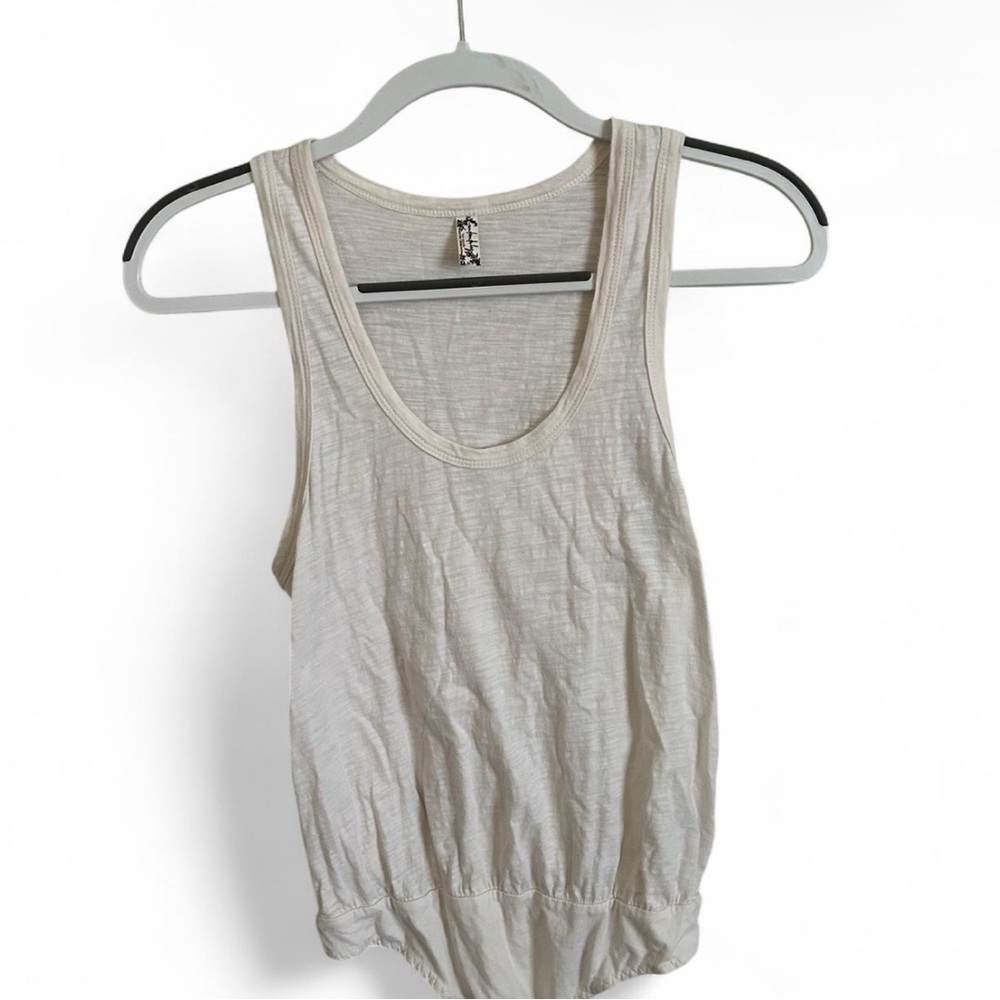 Free People Cream Tank Top Bodysuit